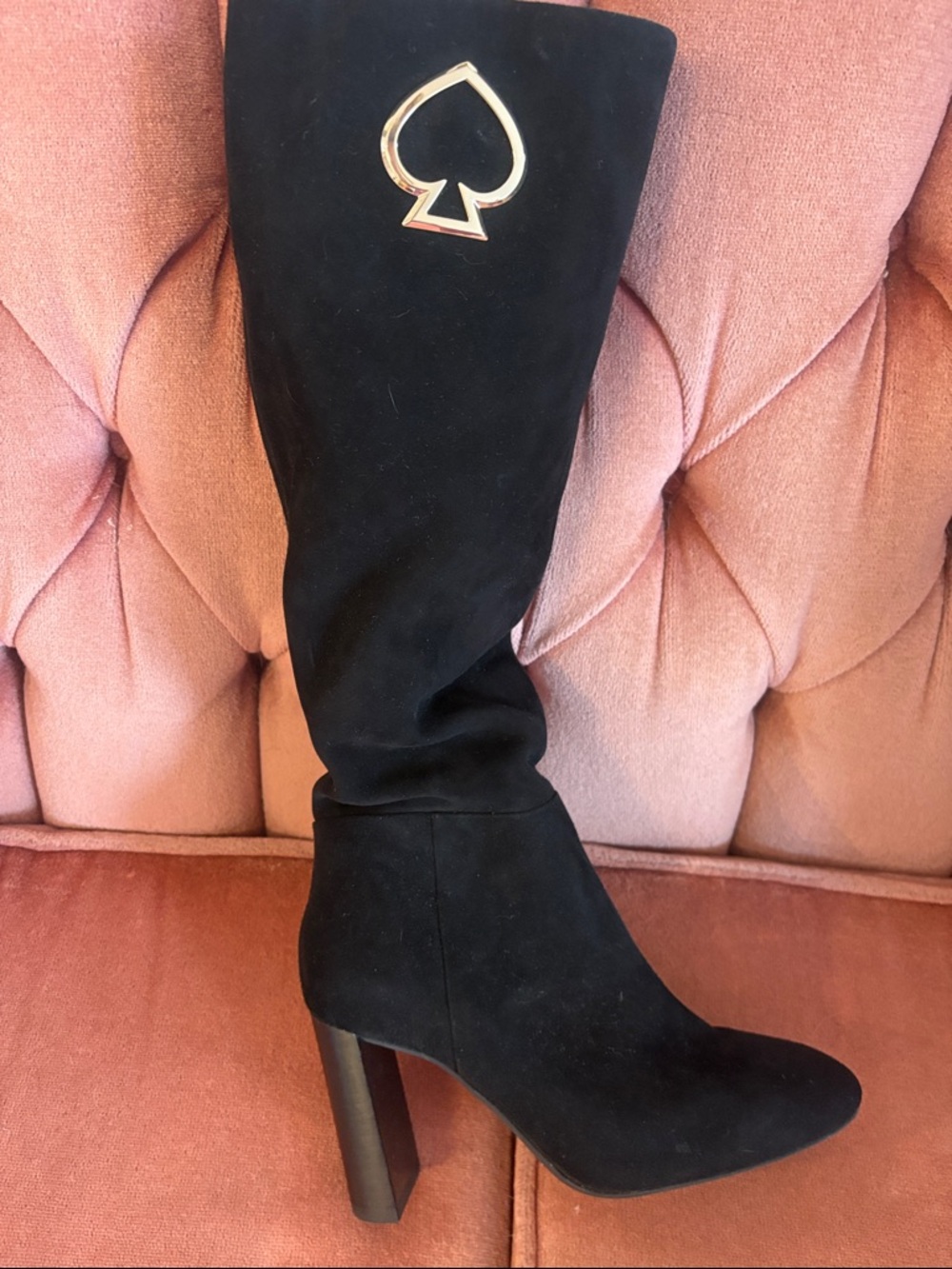 kate spade black suede wedge booties